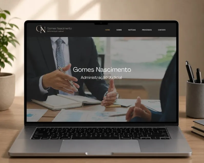 Captura de tela do site Gomes Nascimento Adm. Judicial