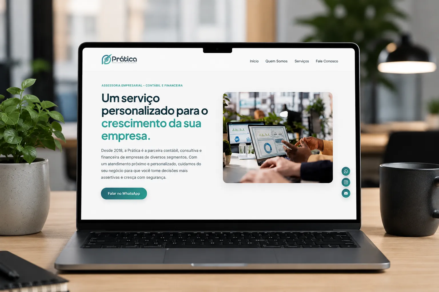 Captura de tela do site Prática Assessoria