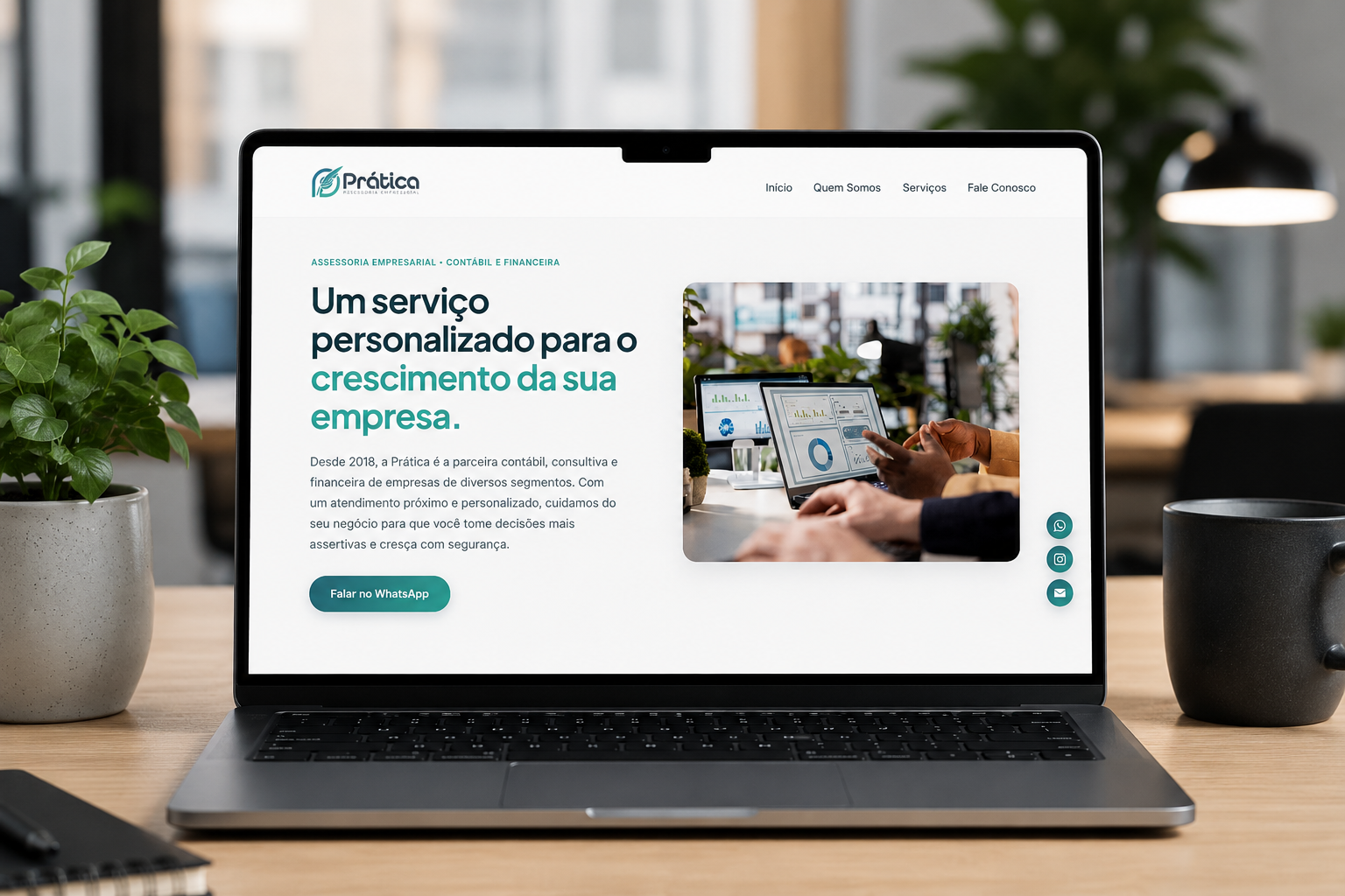 Captura de tela do site Prática Assessoria